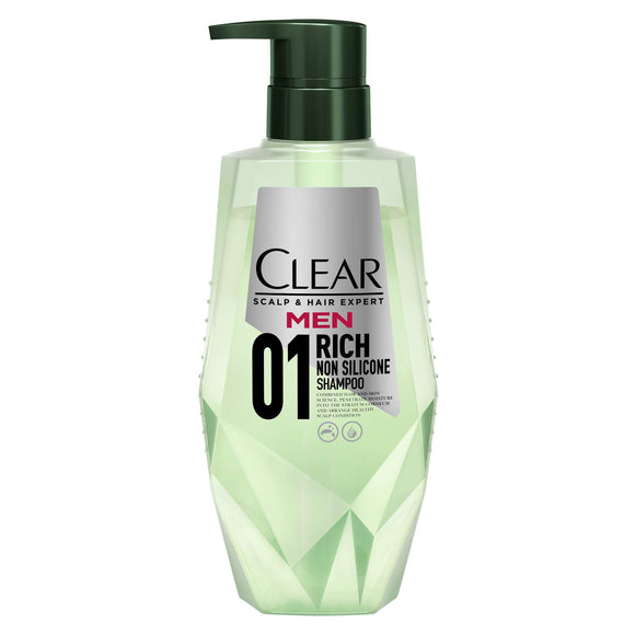 clear clear for men rich non silicon shampoo pump 350g