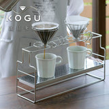 KOGU Shimomura Kihan 39544 Dripper Stand, Made in Japan, Stainless Steel, 3 Cups Simultaneously, Adjustable Height