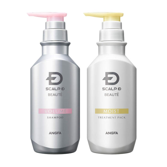 Scalp D Beaute Mix Set (Medicated Volume Shampoo & Moist Treatment Pack) For Women [Amino Acid/Scalp Care/Dandruff/Itch/No Additives/Natural Plant Derived/Non-Silicon] ANGFA 350ml