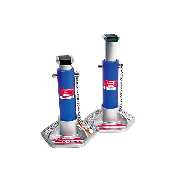 EMERSON EM-212B ALUMINUM JACK STAND for Cars, 3T, Set of 2, Blue, 6 Adjustable Height, Minimum Height 10.7 Inches (272 mm), Maximum Height 15.7 Inches (397 mm)