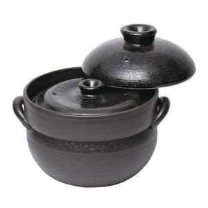 Riggyo Kiln Rice Pot, 2 Ply Cooking (Double Lid, Made in Japan) 1 Total Quantity Cup Rice Spice Included