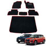 Fenice Car Mat, Floor Mat, Luggage Mat Set, Domestic Production, Daihatsu Rocky, Toyota Rise 200 Series), Black x Locking Thread Red, Anti-Slip Shape, Non-Slip, Car Mat (Car Goods Specialty Store)