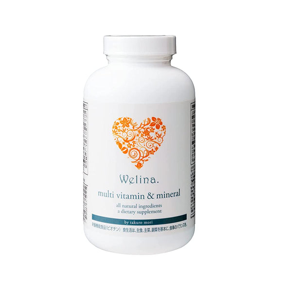 [Welina.] Supervised by Takuro Mori, Multivitamin & Mineral, Vitamins for Women, Easy to Drink, Natural Origin, 100% Natural, Low Calorie (12 Tablets/Day, 30 Days' Supply)