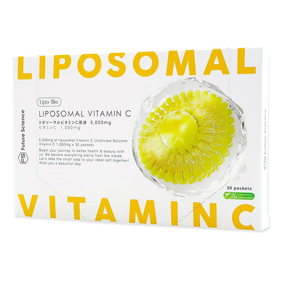 Future Science Lipo-Bio Liquid Liposome Vitamin C Supplement (Liposome Undiluted Solution 100% / 30 Packets) Drinking Vitamin C 1000mg (Food with Nutrient Function Claims / Alcohol Free / No Preservatives or Colorants Used)