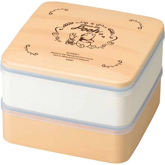 kano- Large Bento Box, Beige 15.2 X 15.2 X 11.5 cm Disney Winnie 5.0 2 Tier Double 73794