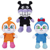 Anpanman Pretty Beans S Plus 3 Piece Plush Set, Baikinman, Dokin-chan Kokin-chan