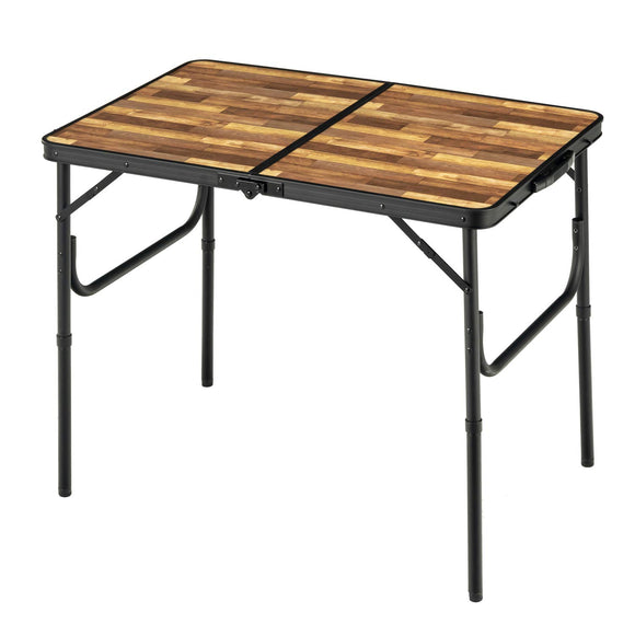 BUNDOK Aluminum folding table Wood grain BD-243WB Folding top plate Approx. 90.5 × 60cm Height adjustment in 2 steps