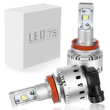 E-AUTO FUN LM7S0002 LED HEADLIGHT, ONE-TOUCH MOUNTING, CREE-MADE, EQUIPPED with XHP50 LED CHIP, 8000 LMX2 40WX2 6000K, DC12V-24V WHITE