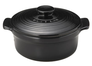 Ginpo Pottery Banko Ware High Airtight Pot, Black, 8.3 inches (21 cm), Brisio Casserole 4211