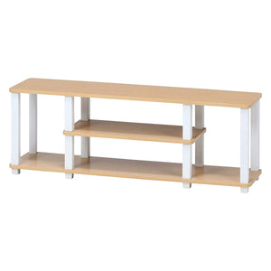 Fuji Trading TV stand 32 type compatible Low type Width 111.5cm Natural white Lightweight Easy assembly Fit 99914