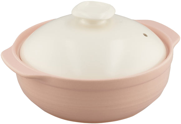 Thermatec T-707203 Hot Pot, Pink, No. 9, For 4 to 5 People, 3.1L, Stylish, Cute, Simple, Cafe, Tableware, Clay Pot, Miyo