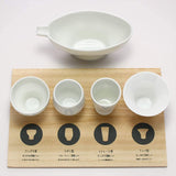 Japanese Sake Cup Set, Mino Ware Liquor Cup, Acupomi, Wangri, Bugle, Straight 5-Piece Set, Enjoy Sake that is said to change the taste depending on your mouth, please try it at home, Made in Japan, Envelehelk