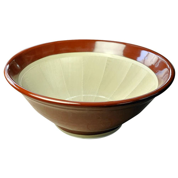 Moto-Heavy Pottery Ishimiyaki Mortar, No. 15, Diameter 17.7 inches (45 cm), Red Brown, Made in Japan, Sibachi 15 Cha