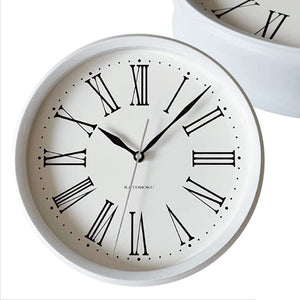 KATOMOKU muku clock 5 Roman Numeral White Radio Clock Continuous Second Hand KM-58WRC 12.1 inches (306 mm)