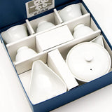 Taiko Taiko Treasure Bottle, Hot Water Cooling and Rice Bowl Set, White Porcelain Tea Bowl