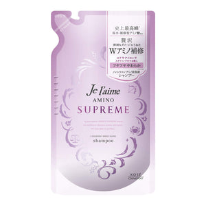 Jureme KOSE Amino Supreme Shampoo (Cashmere Moist Gloss) Refill Shiny Heat Damage Repair Soft Hair Rose Jasmine Refill 350ml