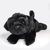 Ninia and Kino Sleeping Dog Black Pug Plush Dog Realistic