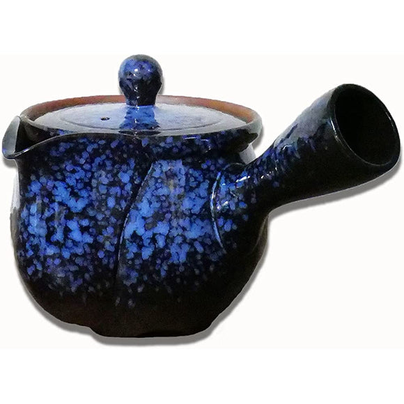 Kitsusako Tokoname Ware No Dripping Spout Large Mouth Teapot 13.5 fl oz (400 ml), Blue, Lapis Color, Easy to Clean, No Leaking Tea Leaves, Made in Japan