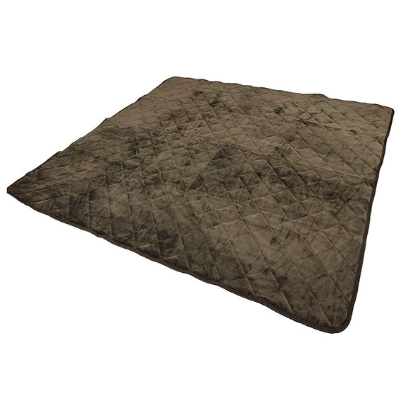 Kotatsu Mat Rug, Rectangular, 74.8 x 94.4 inches (190 x 240 cm), Flannel with Far Red Filling, Non-slip, Washable, (Brown)