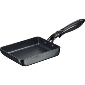 Wahei Freiz RB-1436 Egg Pan for Kitchen, 5.1 x 7.1 inches (13 x 18 cm), Black, Induction Compatible, Stylish Enameled Exterior