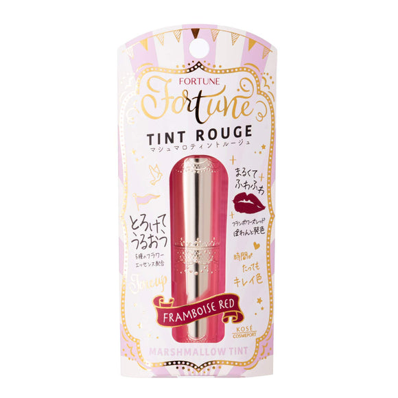 FORTUNE KOSE Marshmallow Tint Rouge 05 Hard to Fall Lipstick Floral Charm Fragrance Framboise Red 3.8g