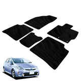 Phoenice Car Mat, Floor Mat, Domestic Production, Toyota Prius 30 Series, Early Models, Wave Black, Anti-Slip Shape, Non-Slip, Car Mat (CAR GOODS SPECIALTY SPECIALTY)