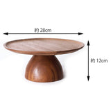 Chabatree CU-030 Wooden Cake Stand, Large, Marinopia, Acacia, Diameter 11.0 x Height 5.1 inches (28 x 13 cm), Footed Plate, Afternoon Tea, Party