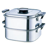 Kamikoshima Seisakusho AMS72293 Momojirushi Round Steamer, 11.4 inches (29 cm), 3 Tiers, 18-0 Stainless Steel, Japan