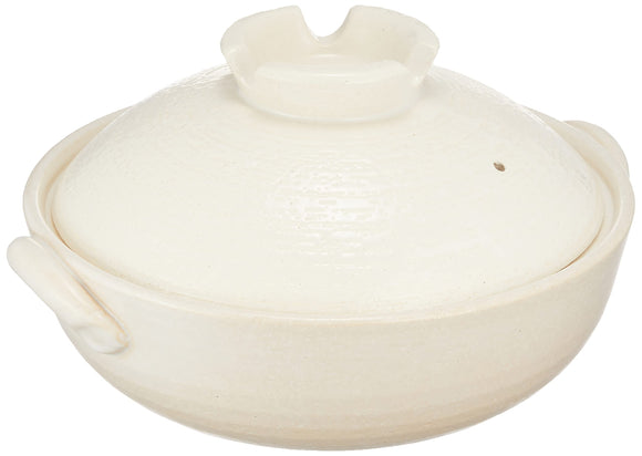 Saji Pottery White 9.8 in (25 cm) Banko Pot, Soil Pot, No. 8, White Brush, 27-911