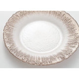 Vetro Felice 349121 Medium Dish, Western Tableware, Plate, White Pearl x Ginger, 8.5 inches (21.5 cm), Set of 4, Happy Glass, Flash