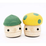 Toy Komamugu Wooden Toy Acorn Set (1 x Acorn Green, 1 x Acorn Yellow)