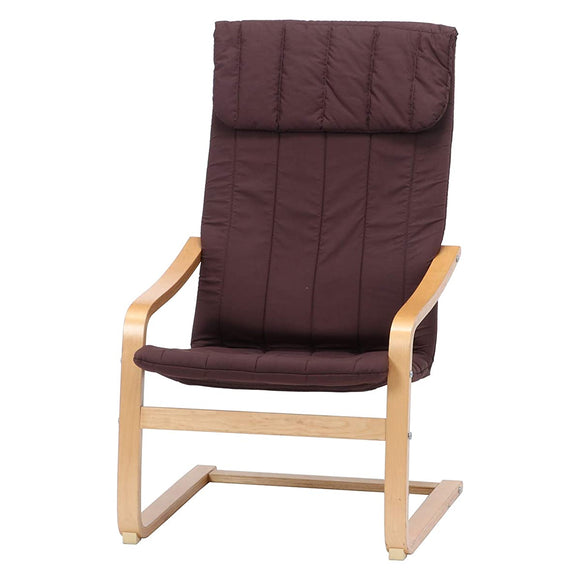 Fuji Trade Relax Chair 1-seat Brown Slim Wooden 84056