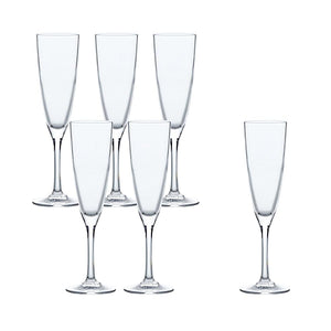 Toyo Sasaki Glass 32864HS Champagne Glass, 5.3 fl oz (160 ml), Lara Flute, Made in Japan, Dishwasher Safe, Set of 6