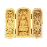 BUDDHA Dogen Soto sect THREE PANTHEON TRIPLE Open French Cylinder Height 10 cm Water TSUGE PAULOWNIA BOX