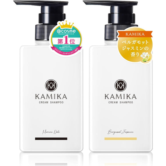 [Renewal] KAMIKA Cream Shampoo [All-in-one Moisturizing Repair Damage Beautiful Hair] Marine Note/Bergamot Jasmine (2 bottles of 400g)