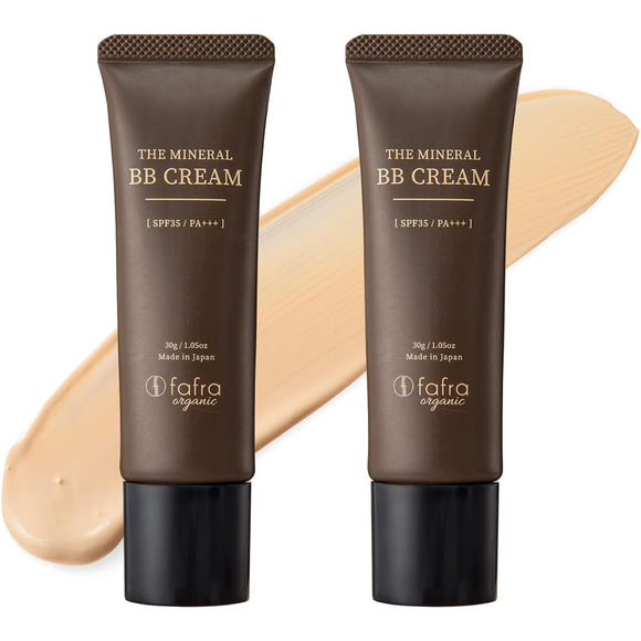 [Organic certified] Mineral BB cream fafra Organic SPF35 PA+++ UV absorber free No additives Non-sticky Smooth Naturally derived ingredients 100% Made in Japan Natural Fafra Slightly brighter skin tone 30g (30g x 2 bottles)