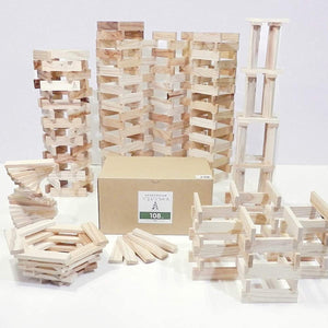 Karakara108240 Karatsumiki (0.3 x 1.1 x 4.2 inches (9 x 27 x 108 mm), 240 Pieces Educational Toy, Made in Japan, Unpainted, Wooden Toy