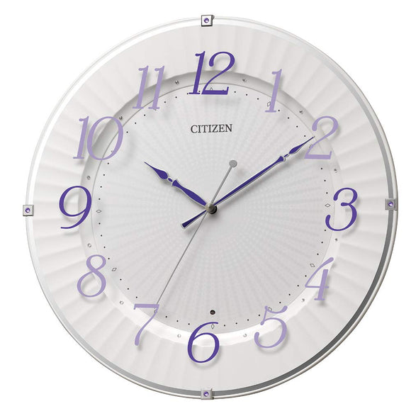 RIZUMU Watch Industry Wall Clock Purple 33x4.9 CM CITIZEN Atomic Analog Continuous Second Hand DECOR 8MY537 - 012