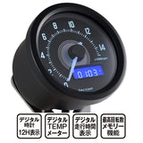DAYTONA Velona 22024 Electric Tachometer, Black Body, White LED, Diameter 2.4 Inches (60 mm), 15,000 RPM Display.