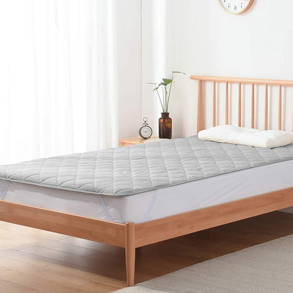 Kumori Washable Bed Sheet 100 Cotton Bed Pad Full Wash OK Antibacterial Deodorant Tick-proof Treatment Bed Sheets Bed Mat Bed Mat Mattress Pad (Single 100X200cm Gray)