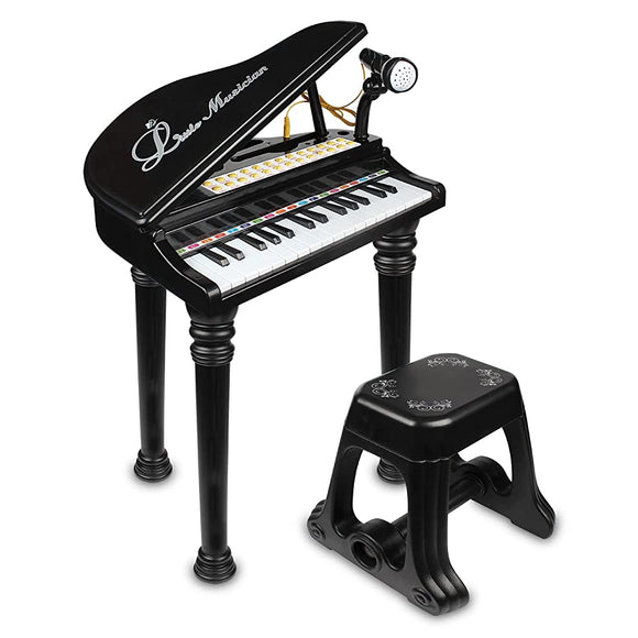 LifeRed Grand Piano, Electronic Piano, With Chair, For Kids, Practice Modes, Guide, Volume Control, Microphone, Recording, Playback, 31 Keys, Musical Instrument Sounds, Rhythm Pattern, Multi-functional,