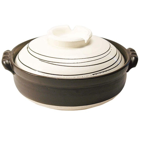 Thermal Minamoto NO CERAMIC WHITE SPIRAL INDUCTION clay pot brown 2.4L clay pot Indication for Fashionable 8 m4073