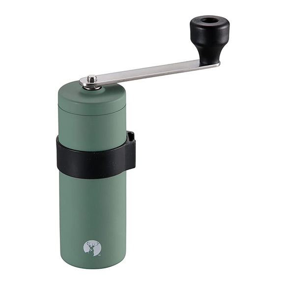 Pearl Metal Captain Stag UW-3546 Coffee Grinder, Ceramic Blade, Handy Type, Small, 18-8, Stainless Steel, Vintage Green