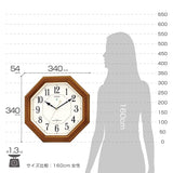 Citizen Atomic Wall Clock Analog nemuri-narukku High Brightness Full Luminous Eight Corners Wood Brown Citizen 4my645 – 006