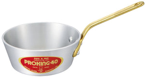 Nakao Aluminum Manufacturing PK-7 Pro King Shallow Type Single Handle Pot with Taper, 5.9 inches (15 cm) with Measuring Tape