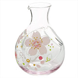 Otsuka Glass 47P112 Thin Sakura Glass Carafe, Transparent, Approx. Diameter 1.5 x Width 3.7 x Height 4.9 inches (3.8 x 9.4 x 12.5 cm)