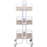 Fuji Boeki 16697 Victor Kitchen Rack, Storage Wagon, 3 Tiers, Width 17.7 inches (45 cm), White, Slim, With Wheels