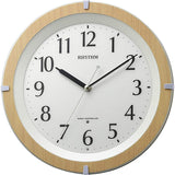 Rhythm 8MY561SR03 Wall Clock, Radio Clock, Dark Place, Light, Auto Light, White LED, Quiet, Continuous Second Hand, Brown, Diameter 12.4 x 2.1 inches (31.7 x 5.3 cm)