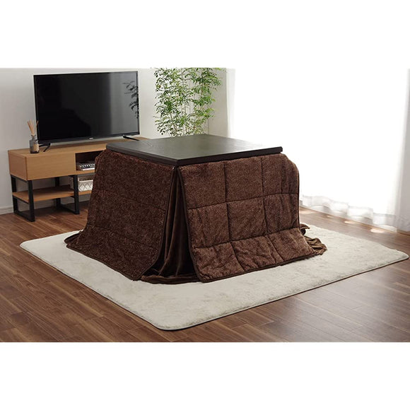 Ikehiko #6843609 Kotatsu Comforter, High Type, Approx. 92.3 x 92.3 inches (235 x 235 cm), Brown, Square, Single Item, Plain, Simple, Functional