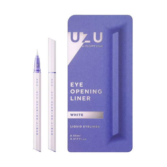 UZU BY FLOWFUSHI Eye opening liner [White] Liquid eyeliner Hot water off Alcohol free Dye free Hypoallergenic